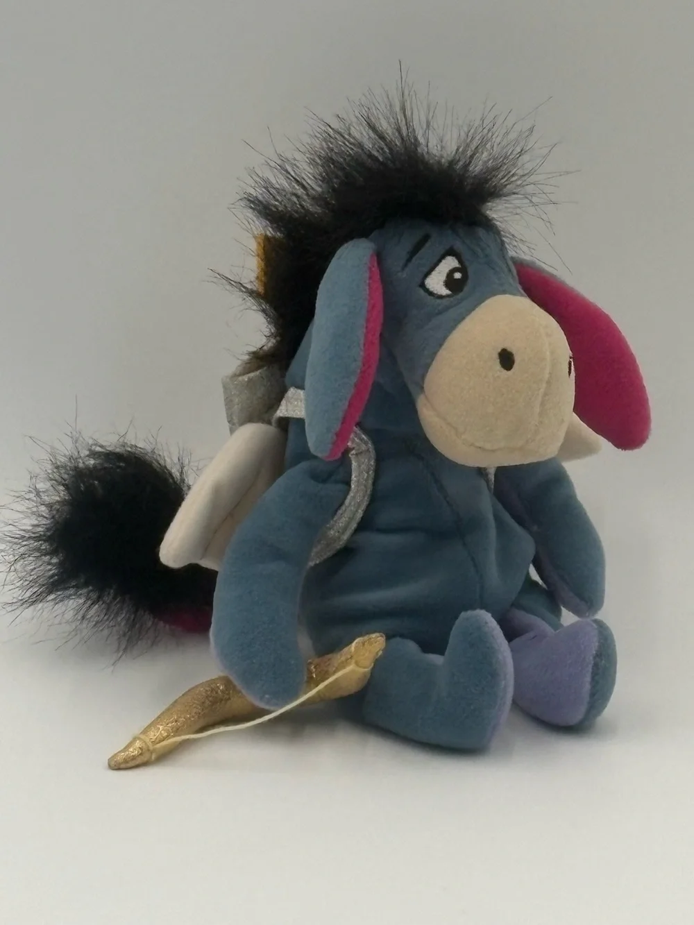Disney Store Cupid Eeyore Plush Winnie the Pooh Valentine Angel Bow Arrow 9”